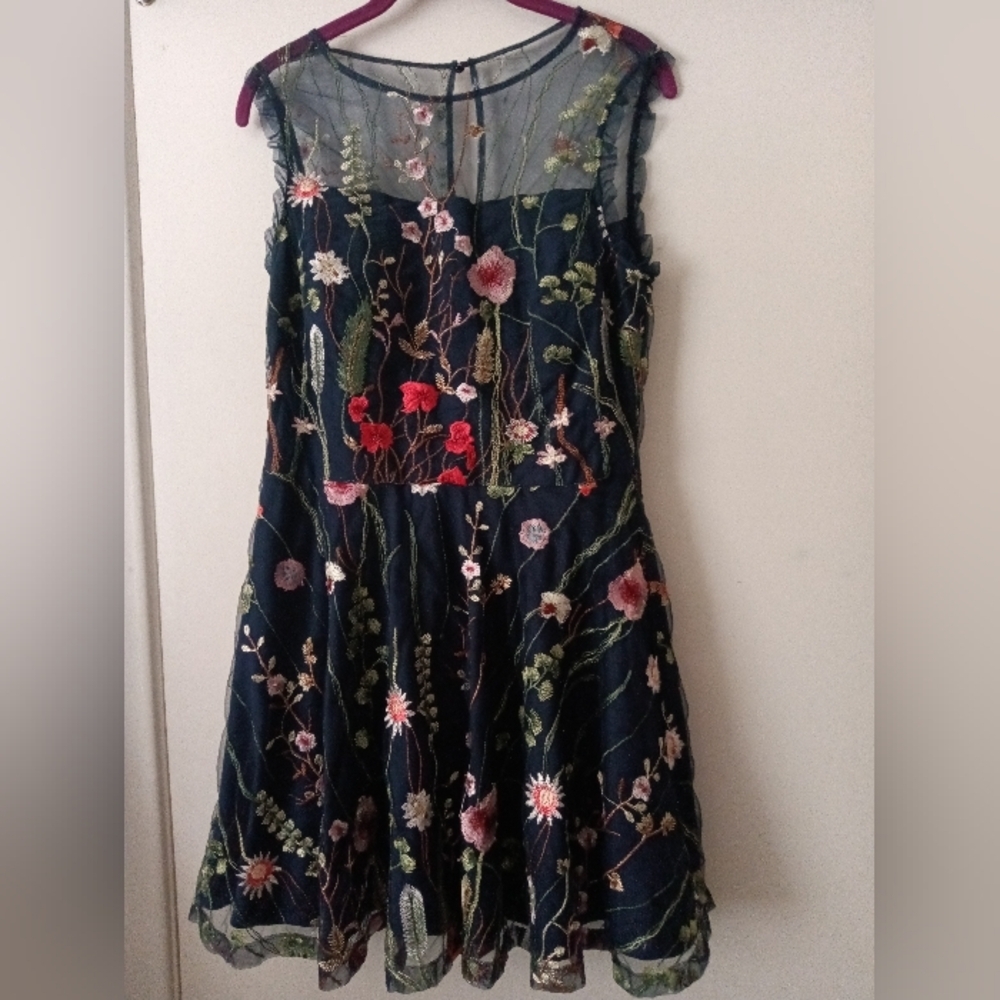 Morgan & Co's Embroidered Fit and Flare Dress - Picture 3 of 7